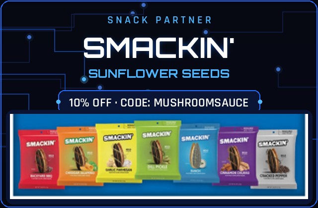 Smackin' Sunflower Seeds — 10% off with code mushr00msauce, Mushbox circuit-board themed promo